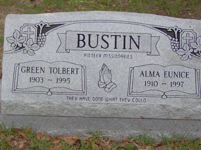 Headstone for Bustin, Alma Eunice